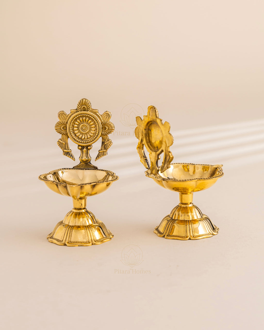 Pure Brass Chakra Deepak - 2
