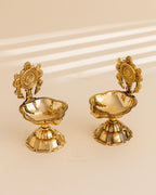 Pure Brass Chakra Deepak - 2