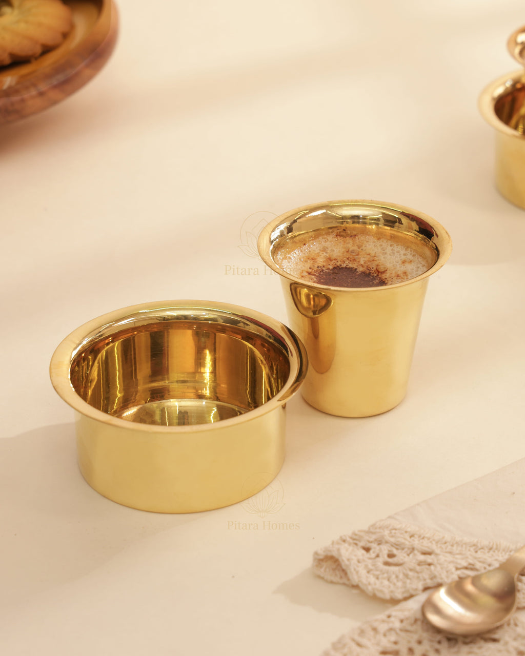 Pure Brass Glossy coffee filter set