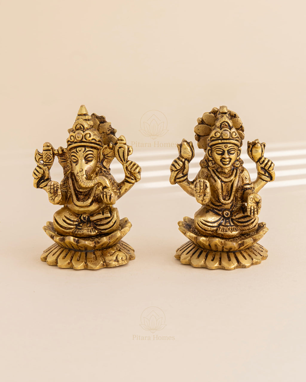 Pure Brass Ganeshji and Laxmiji Idol