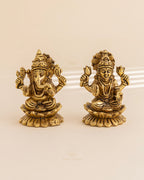 Pure Brass Ganeshji and Laxmiji Idol