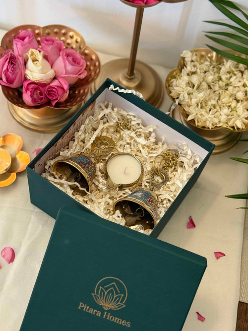 Antique Hanging Bell with Brass Candle