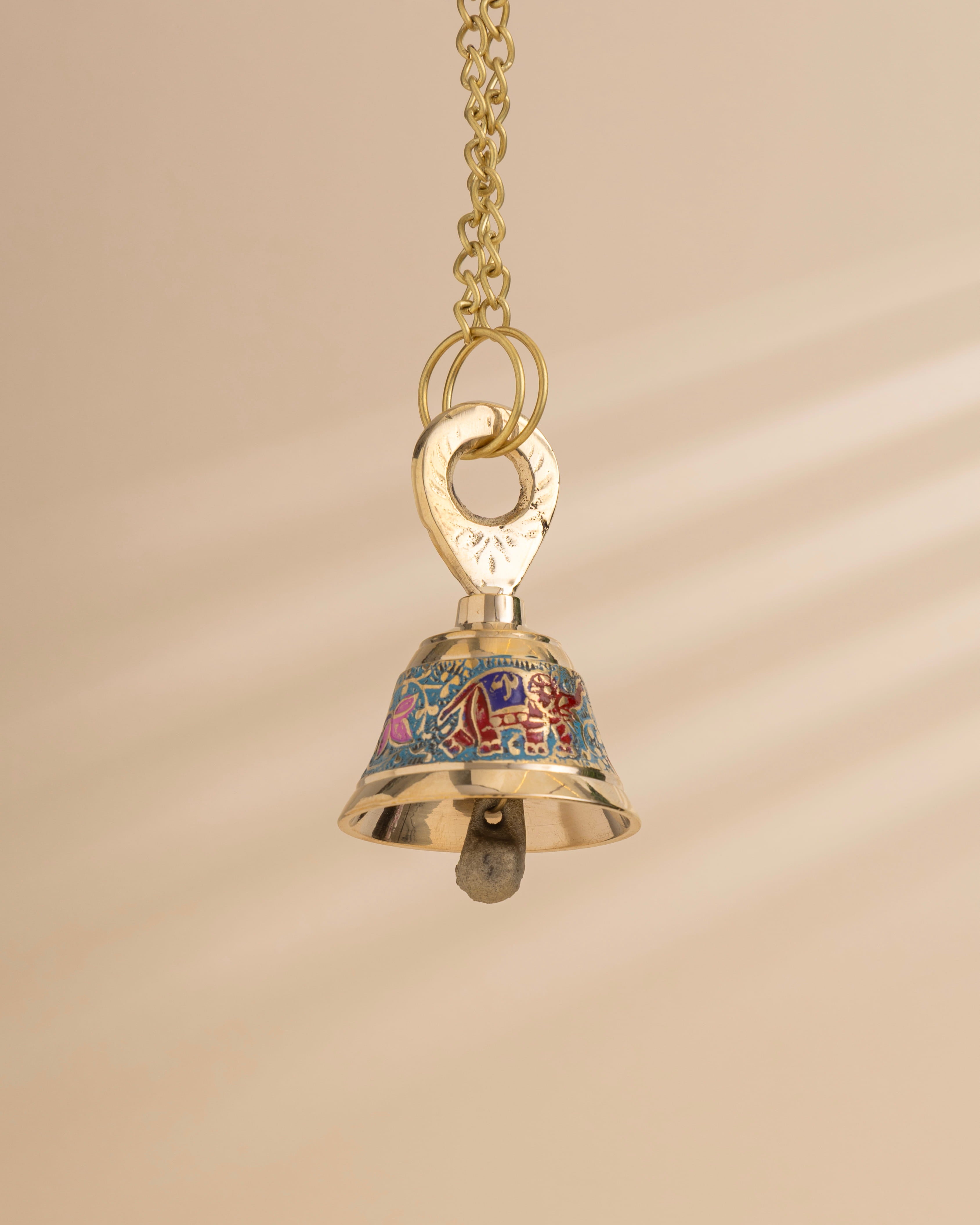 Pure Brass Elephant Meenakari Hanging bell