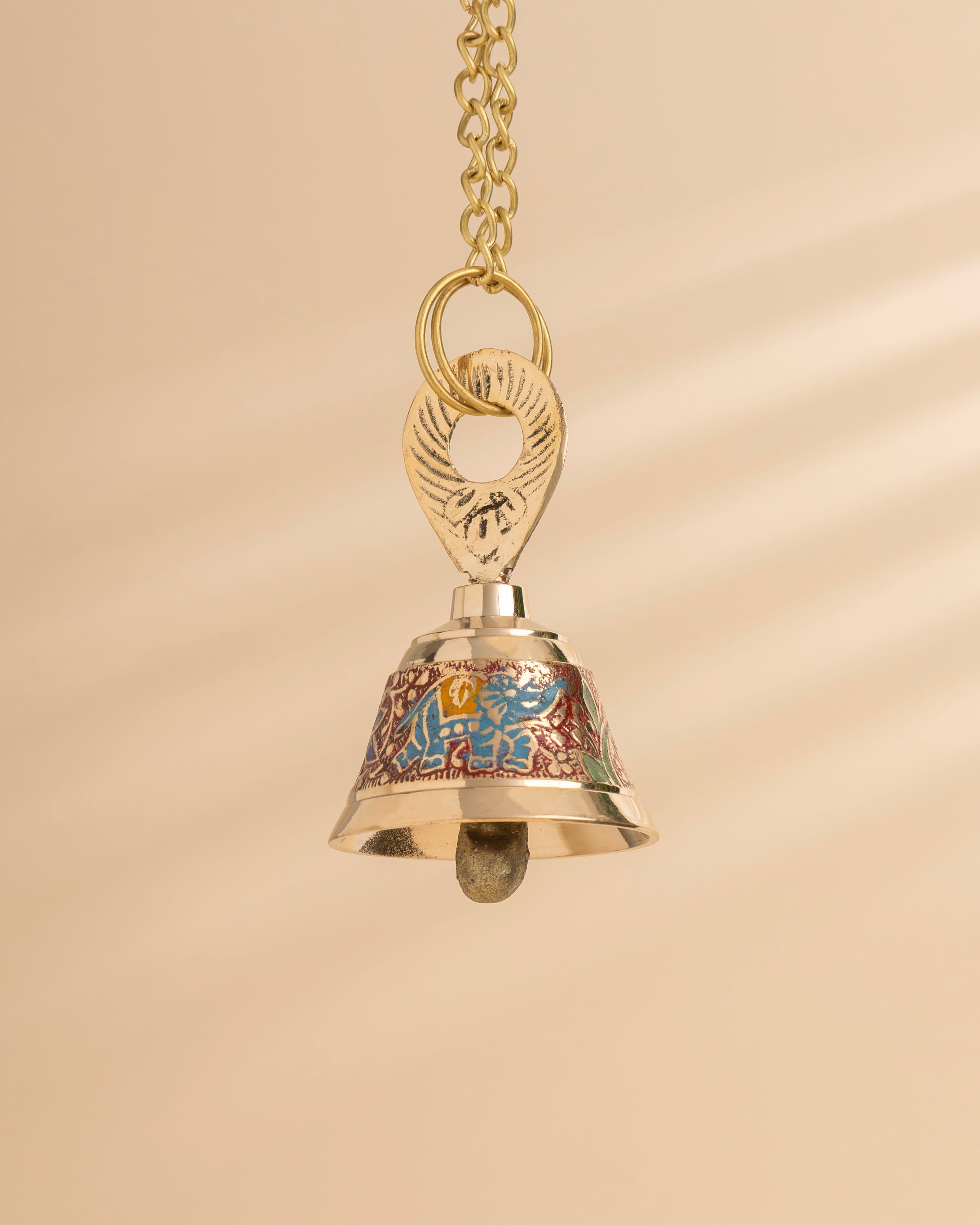 Pure Brass Elephant Meenakari Hanging bell