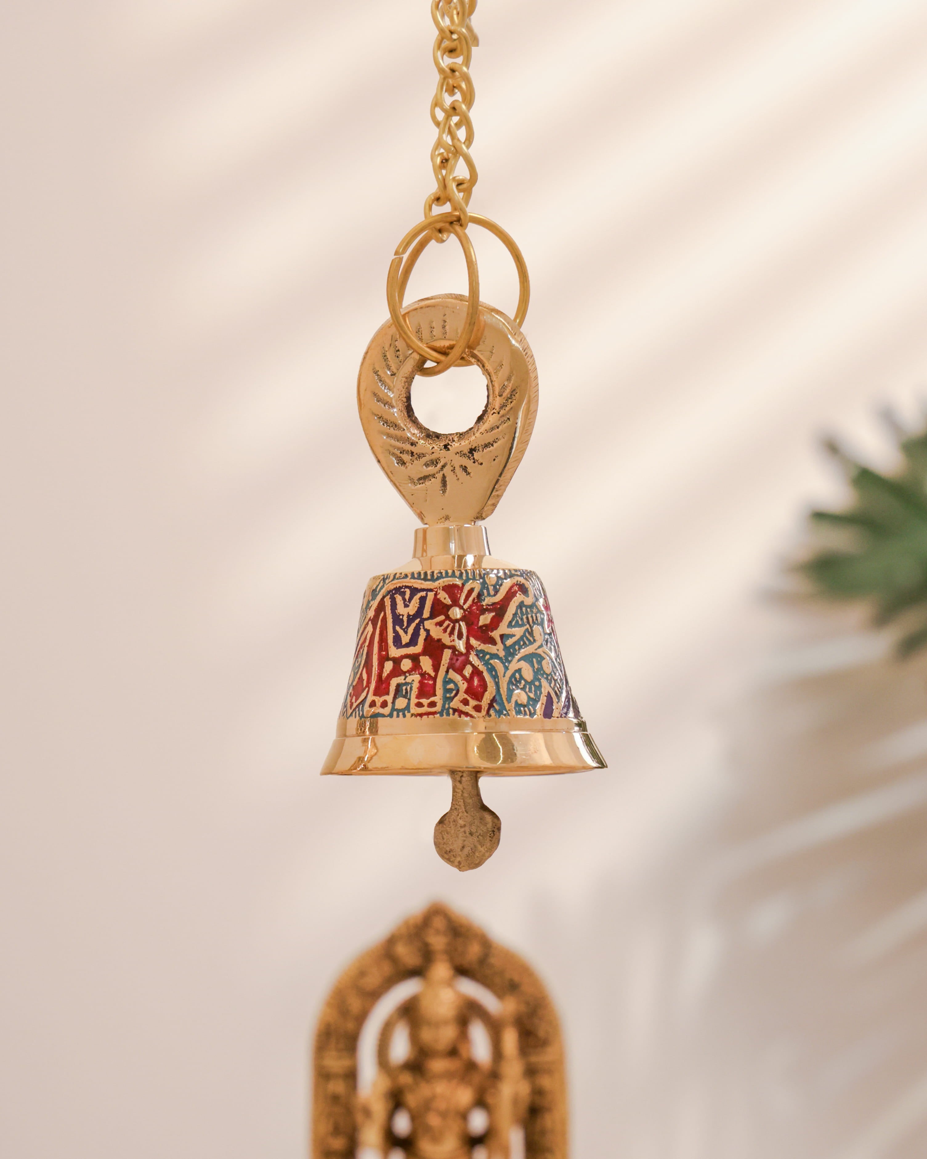 Pure Brass Elephant Meenakari Hanging bell