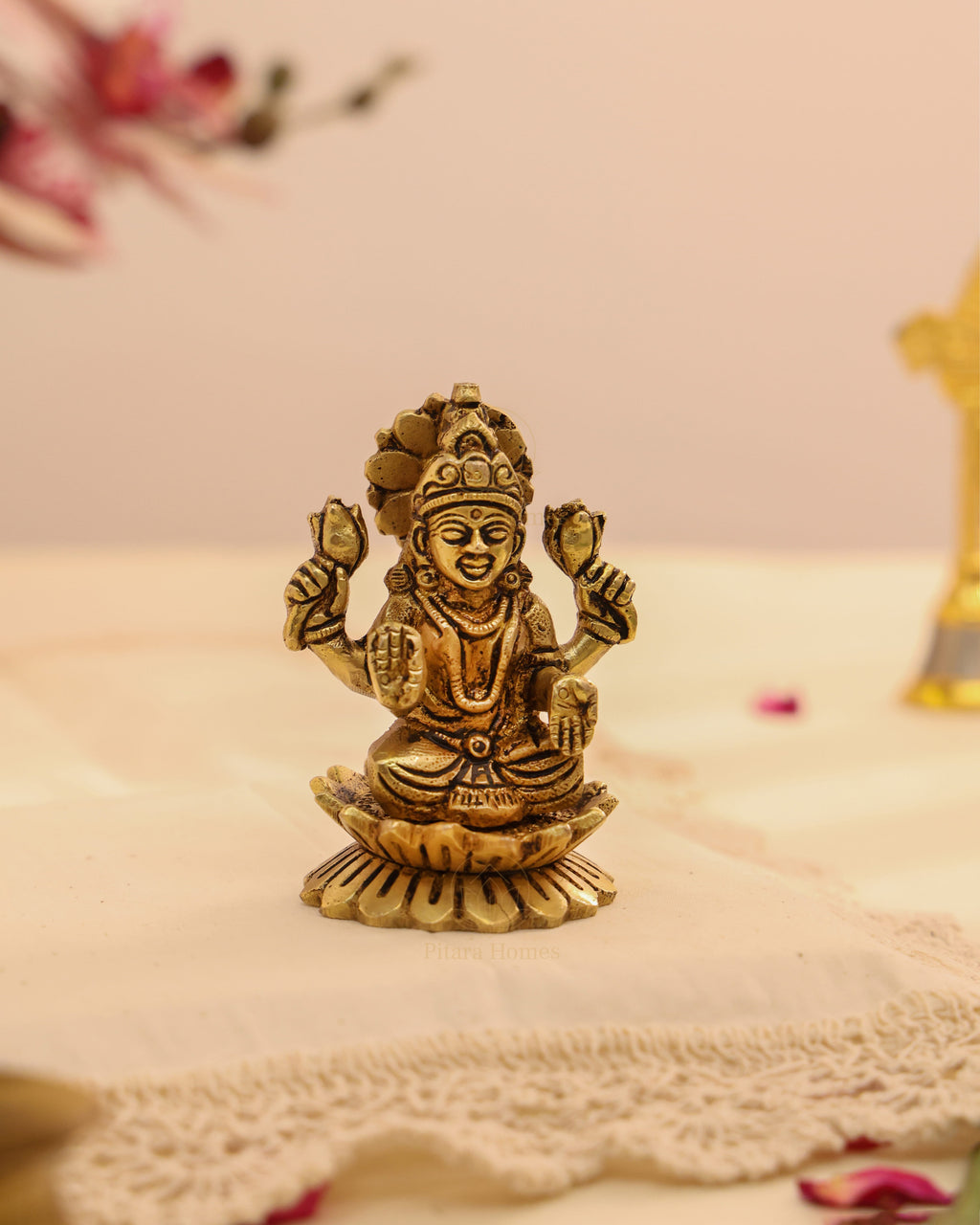 Pure Brass Laxmiji Idol
