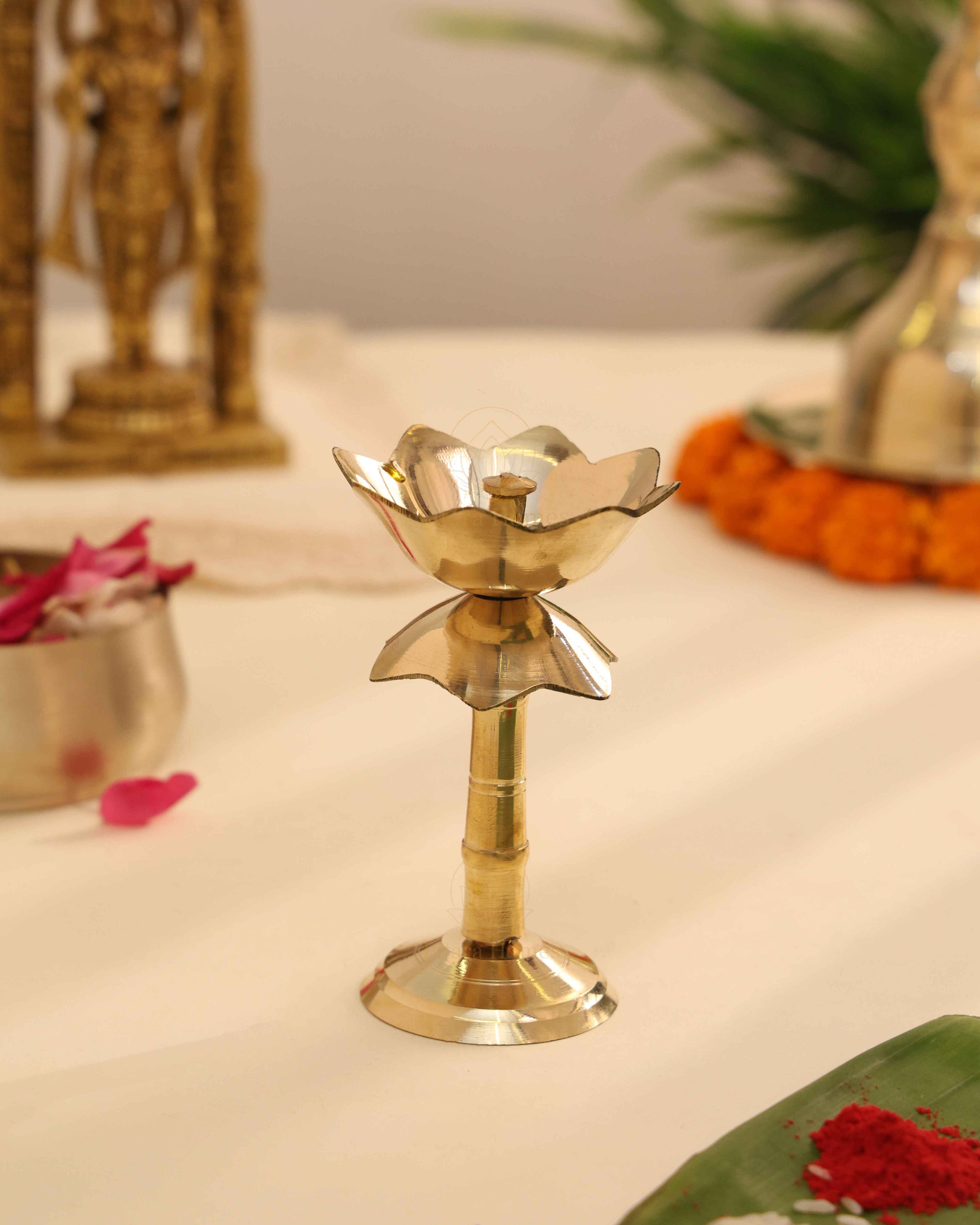 Pure Brass Lotus Deepak