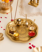 Pure Brass Flower Pooja Thali