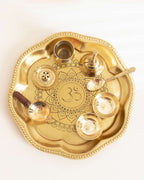 Pure Brass Flower Pooja Thali