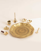 Pure Brass Flower Pooja Thali