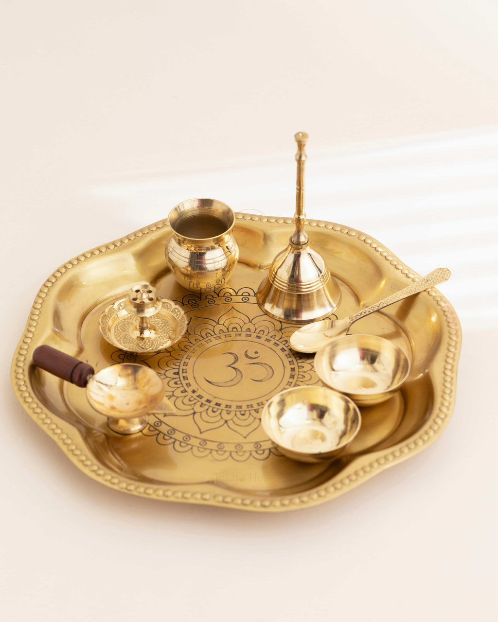 Pure Brass Flower Pooja Thali