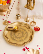 Pure Brass Flower Pooja Thali