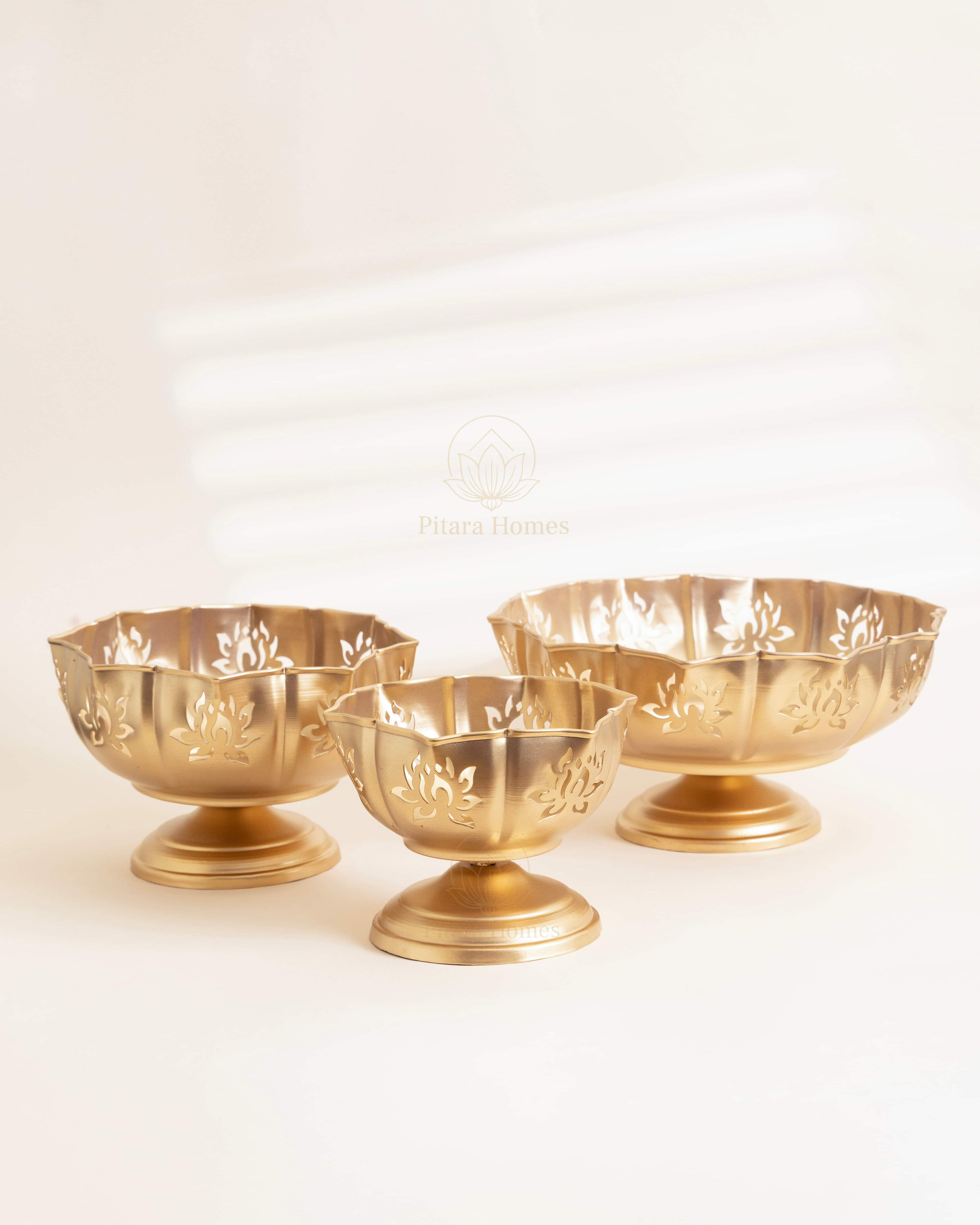 Premium Taj bowl golden- Set of 3