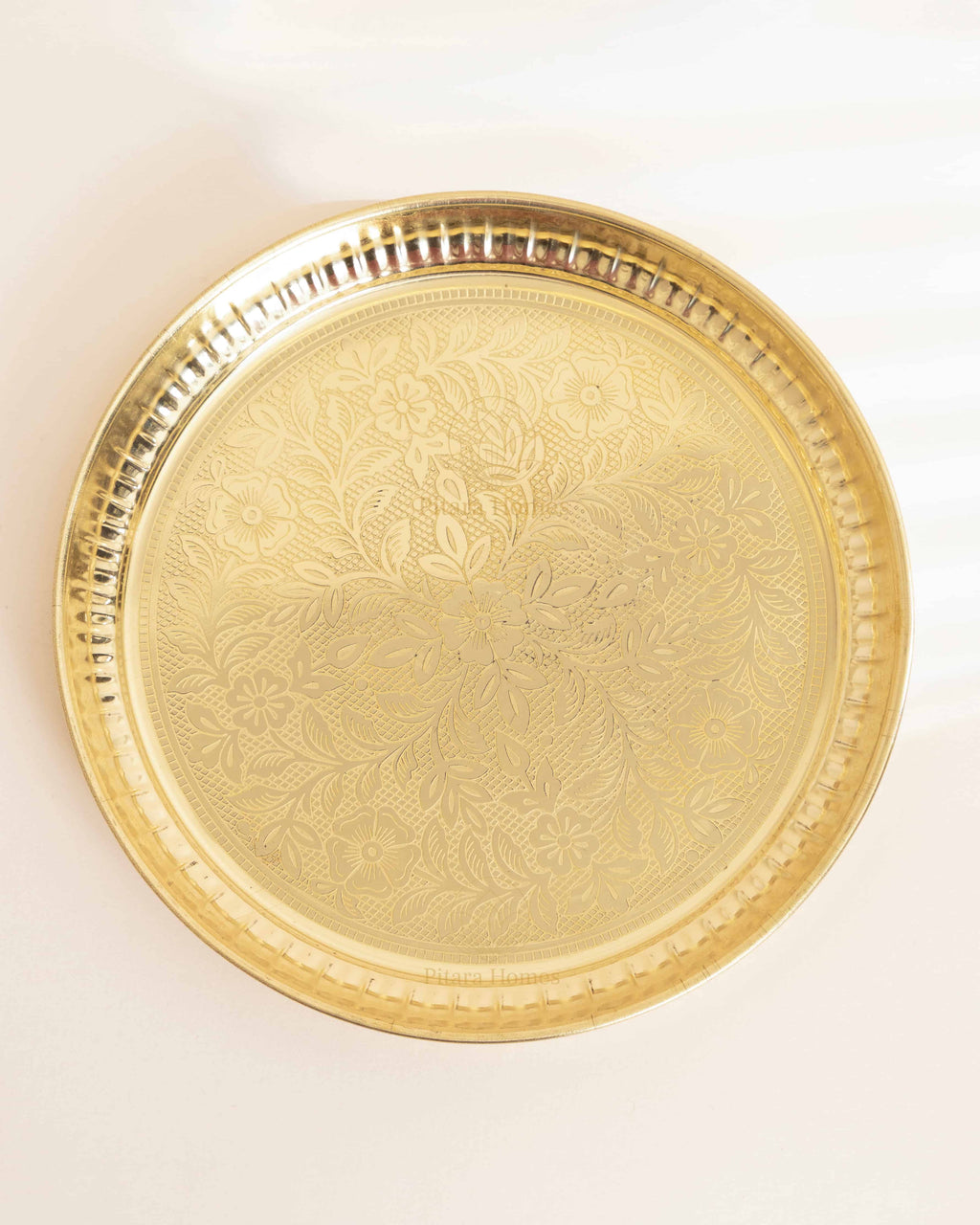 Pure Brass Etched Pooja Plate