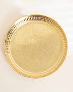 Pure Brass Etched Pooja Plate