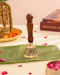 Pure Brass Wooden Meenakari Hand bell