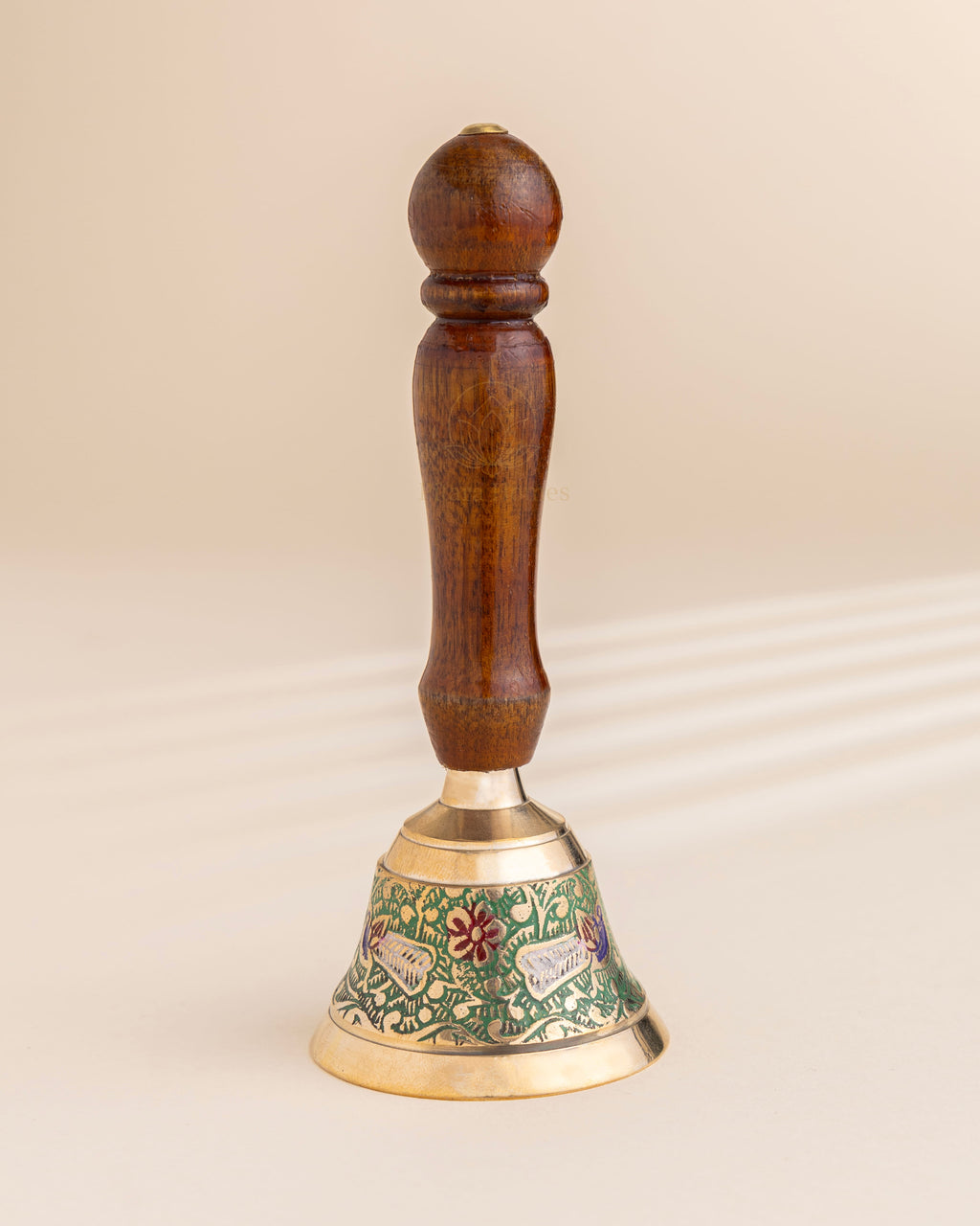 Pure Brass Wooden Meenakari Hand bell