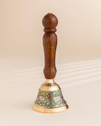 Pure Brass Wooden Meenakari Hand bell