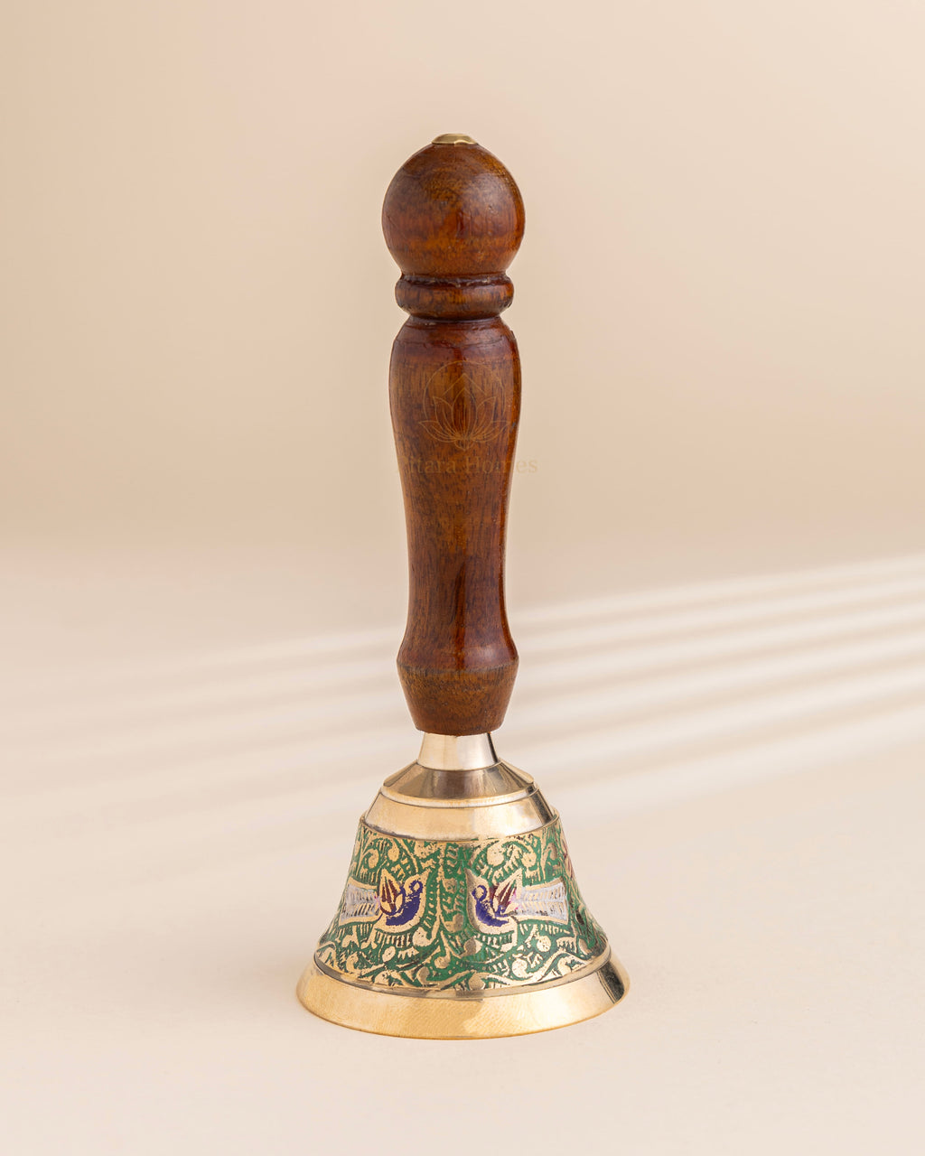 Pure Brass Wooden Meenakari Hand bell