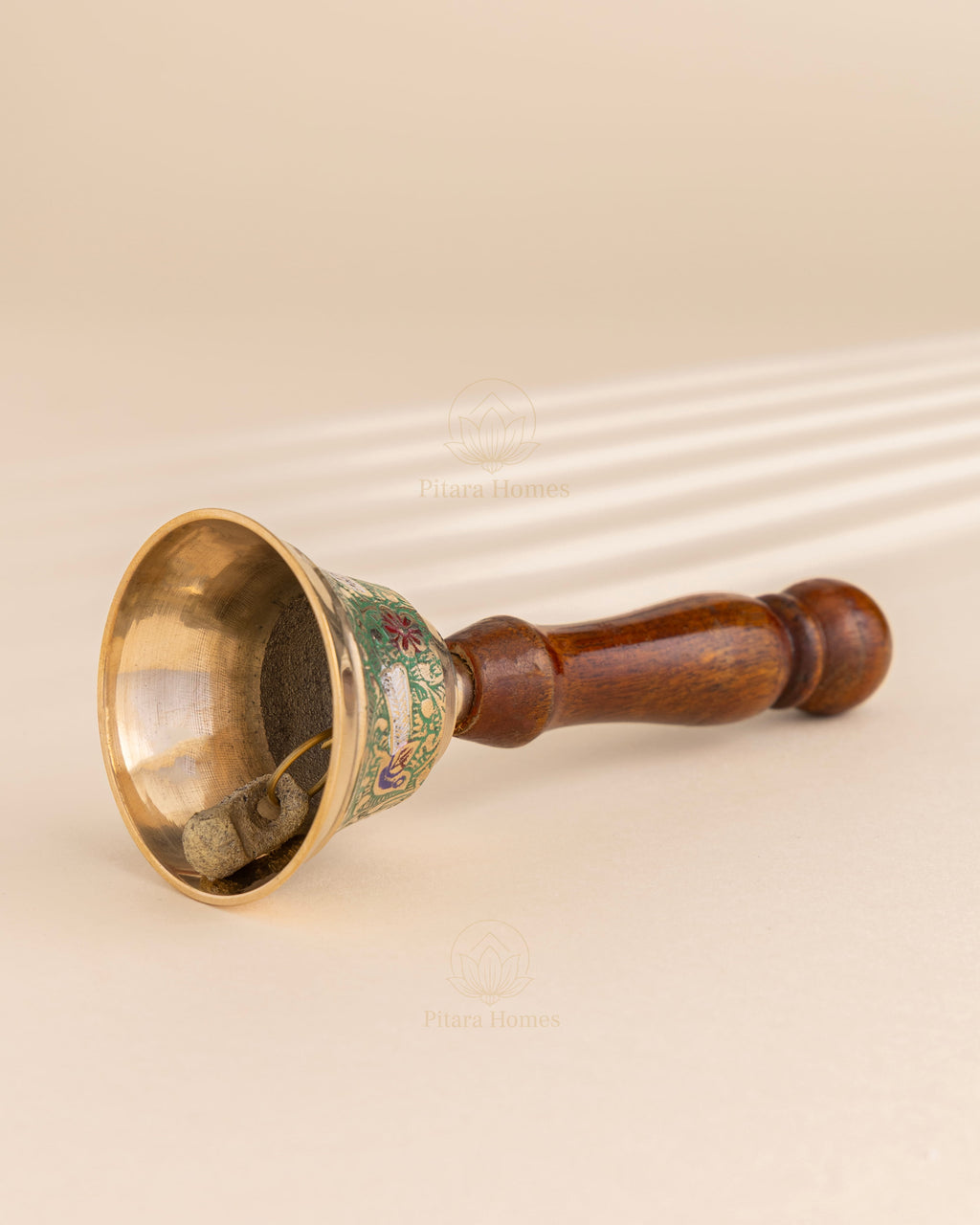 Pure Brass Wooden Meenakari Hand bell