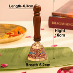 Pure Brass Wooden Meenakari Hand bell